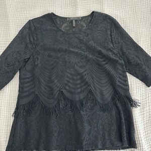 BCBG Max Azria - Elegant Lace Black Top